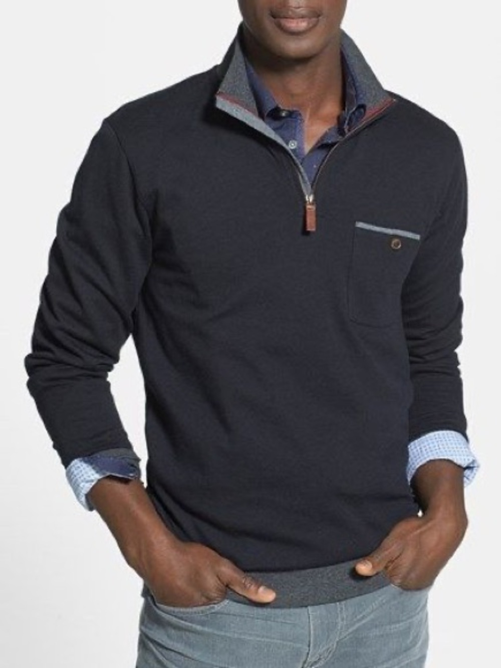 Ted Baker London Newbevy/Bevyhil Men's Quarter zip pullover sweater shirt XXL